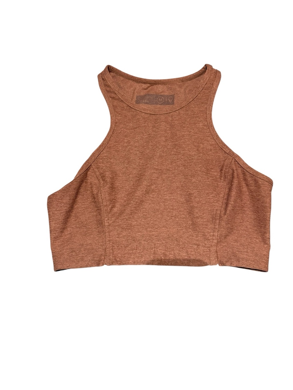 Outdoor Voices High-Neck Crop Tank in Rusty Brown